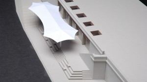 Modellbau von der Architektur eines Membrandaches von Dimitar Mitev